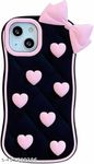 Meyaar Orry Style Cute Case for Apple iPhone 14 / iPhone 13/ iPhone 15 Case, Soft Silicone Cover for Apple iPhone 13 / iPhone 14, iPhone 15 Case Cover (Pink-Heart, for I Phone 15)