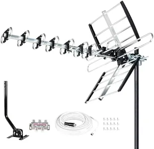 Five Star HDTV Antenna 2024 Newest Version with 4K up to 200 Mile Range, 12dBi High Gain Amplifier, Antenna Mount, 40ft RG6 Coaxial Cable, UHF/VHF, ATSC 3.0 Compatible