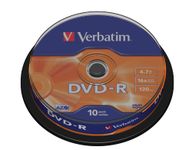 Verbatim 43523 AZO DVD-R 4.7GB Ultra Premium Recordable Blank Digital Versatile Disc 16x Speed (Pack of 10 Disc Cake Box Spindle)