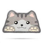 Cute Cat Bath Mat, Plush Microfiber Bathroom Rug Water Absorbent Bath Rug Non-Slip Soft Shower Rug Thick Shaggy Animal Floor Mats, Machine Washable, Cat, 18" x 30"