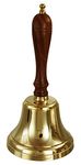 Buckingham Solid Brass Hand, Dinner, Reception, School, Last Order, Library Bell, Pub Bell-13 cm, 13 x 13 x 25 cm