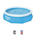 Bestway 10ft Fast Set Pool | Above Ground Swimming Pool for Kids and Adults, Complete Inflatable Pool Set with Filter Pump, 3,800L