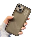 Casechics Compatible with iPhone Case,Cute Bear Couple Matching [Not Yellowing] Full Body Protection Clear Soft Shockproof Cover Phone Case (Grey,iPhone 15)