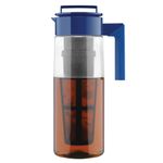 Takeya Ice Tea Maker with Patented Flash Chill Technology, Made in USA 2 Quarts Blueberry