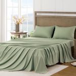 FreshCulture Full Sheet Set - Ultra Soft Sheets Full Size Bed - Brushed Microfiber - Deep Pockets - Easy Care - Cooling & Breathable - 4 Pieces Hotel Luxury Full Size Bed Sheets (Sage Green)