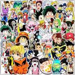 50pcs Anime Mixed Stickers Vinyl Waterproof Stickers for Laptop Water Bottles for Hydro Flask Skateboard Computer Phone Anime Sticker Pack for Kids/Teen