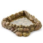 Exo Terra Reptile Corner Water Dish, Extra Large,brown