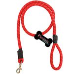 Picckola International® Premium Nylon 18mm Reflector Rope Dog Leash for Large Dogs & Maxi Dogs (Color - Red, Length - 5 Ft)