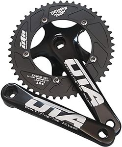 GANOPPER Single Speed Crankset 48T Fixed Gear Bike Crank Arm Set 130 BCD 170mm Fixie Bike Parts (Black)