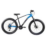 CROW - Black Ninja Fat 21 Gear Cycle for Boys |Bicycle for Men Adult| Cycle for Adults/Men| MTB with Front Suspension & Dual disc Brakes | Unisex 26" INCH MTB