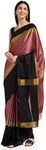 DHRUVI TRENDZ Women's Banarasi Cotton & Silk Saree With Unstitched Blouse Piece (Dupli-S1275_Purple_One Size_Purple & Black), Purple, One size