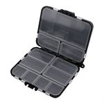 AMONIDA Black 26 Individual Compartments Fishing Tackle Boxes Portable Fishing Baits Durable Plastic Storage Box 12X10X3.5cm Lure Storage Box Essential Fishing Tools