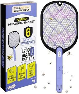 Weird Wolf Mosquito Killer Racket with Built-in Charging Plug | 1200mAh Lithium Battery | Rechargeable Electric Mosquito Bat | 6 Month Warranty | Purple