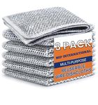 MIP INTERNATIONAL® (Pack of 3) Non-Scratch Dish Wash Cloth, Steel Wire Dish Cloth, Wire Dishwashing Rags Stainless Steel Scrubber Non-Scratch Wire Dishcloth for Washing Dishes Sinks Counters