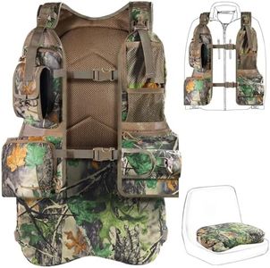 Yeacool Turkey Vest, Turkey Hunting Vest with Detachable Seat Cushion & Game Pouch, Lightweight & Adjustable Turkey Hunting Gear Accessories for Turkey Dove and Upland Bird Hunting