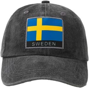 Trendessence 2026 World Cup Sweden Fan Baseball Cap，Adjustable Flag Baseball Hat for World Cup Fan Black