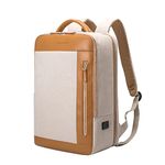 NOBLEMAN Business Smart Backpack Waterproof Laptop Backpack Travel Durable Daypack, Beige, middle, Laptop Backpack