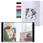 Benjia Small Photo Album 6x4 2 Packs, Each Pack Holds 50 Pockets, Slip In Mini Leather Top Loading Photo Albums Holds Portrait Only 10x15cm Picture Silver