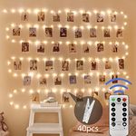 Fairy Lights for Bedroom, [2 Pack] Each 120LED 12M USB Plug in Fairy Lights With 40 Photo Clips,Copper Wire Waterproof Hanging Fairy Lights With Remote Timer,Party,Wedding,Birthday,Christmas Decor