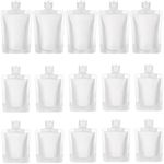TUZAZO 15pcs Travel Pouches for Toiletries, TSA Approved, Refillable Empty Travel Size Containers, Small Squeeze Pouches Travel Bottles for Shampoo Conditioner Lotion Soap Liquids