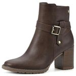 WHITE MOUNTAIN Women's Livid Ankle Boot, Brown/Smooth, 6 UK