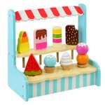 Childs Wooden Ice Cream Shop Lolli Stand Pretend Play Food Set Toy