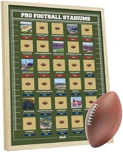 Football Stadiums Scratch Off Poster - Football Stadiums Scratch Off Map - Track Your Football Journey - Football Posters - Ultimate Gift for Football Fans & Dads - All 30 Pro Football Stadiums (2024)