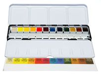 Daniel Smith Colour Hand Poured Set in a Metal Box with Bonus Empty Half Pans, 12 Colors, 12 unità (Confezione da 1)