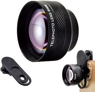 FotoZ 60mm Telephoto Lens with 17mm Thread Phone Lens Clip for iPhone & Samsung Galaxy and Most Smartphones, Compatible with SmallRig iPhone Samsung Smartphone Cage Case