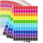 2500 Pack,Rectangular Coloured Stickers,1/2" x 3/4",10 Colours Small Coloured Labels Stickers Sticky Labels Price Stickers