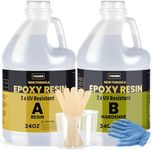 68OZ 3×UV Resistant Resin Kit,No Bubble & Crystal Clear Epoxy Resin for Coating, Casting, Table Top,DIY, Bar Top, River Tables, Resin Art, Wood with All Accessories