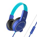 MEE audio KidJamz 3 Kids Safe Listening Headphones with Volume Limiter & Built-in Microphone, Adjustable On-Ear Headset w/ 3.5mm Jack & Tangle-Free Cord for Online Learning/School/Travel/Tablet