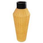 Kare Barfly Amber Design Vase, Matte Yellow/Black, Flower Vase, Decorative Vase, Vessel for Flowers, Table Vase, 43 cm