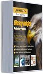 Glossy Inkjet Paper 8.5x11 In, 200 Sheets 115GSM/30LB Single-sided Thin Instant Dry Printers Tear-Resistant Suitable for Brochure Postcard DIY Chip Bag,Flyers,Cards,Picture Use Dye Ink