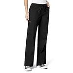 WonderWink Women's Wonderflex Faith Scrub Pant, Black, Medium