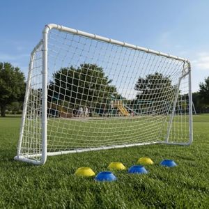Mersco 12x6 FT Soccer Goal for Backyard,8x6,16x7 FT Rust-Proof Reinforced Metal Soccer Goals with PE Soccer Net, Target Net & Training Cones, Outdoor Soccer Net for Kids, Youth Training or Team Games
