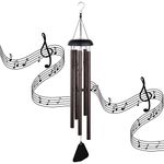 Wind Chimes for Garden, 36-Inch Large Wind Chimes Outdoor Deep Tone, 5 Hollow Aluminum Tubes, Pleasant Melody Classic Retro Decor, Memorial Wind Chimes for Garden Home Yard Indoor and Outdoor Decor