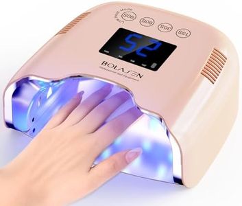 BOLASEN Cordless Rechargeable UV Nail Lamp - UV Light for Gel Nails with Metallic Reflector & Metal Base, 54W Portable Wireless LED Nail Dryer, Professional Fast Charger Curing Lamp for Salon, Pink