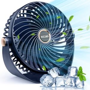 KICLBD Mini Ventilador de Mesa,5 velocidades Ventilador USB, Ventilador Recargable portátil y ultra silencioso,Rotación de 360° ventilador de escritorio para hogar,oficina,dormitorio y Camping(Azul)