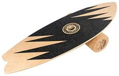 JUCKER HAWAII Balance Board Ocean Rocker | Balance Board with Cork Roll | Wooden Balance Board | Surf Balance Board | Rocker Shape Balance Boards