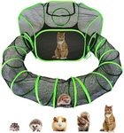 HEYHOME Small Animal Playpen Guinea Pig Hedgehog Cage Rabbit Cage with Fun Surround Tunnel Breathable & Transparent Pop Open Exercise Yard Fence with Top Cover Anti Escape(Patent Pending)