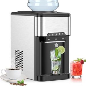 YOPOWER Ice Maker Machine Countertop, 3 in 1 Portable Ice Maker with Hot/Cold Water Dispenser, Portable Ice Cube Makers Machine for Home Kitchen Office Bar