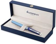 Waterman Hémisphère Fountain Pen | Metal & Blue Lacquer with Palladium Coated Trim | Stainless steel Medium Nib | Gift Box