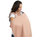 Muslin Nursing Cover for Baby Breastfeeding, Soft & Breathable Cotton Breastfeeding Cover for Mom with Rigid Hoop for Mother Nursing Apron by Comfy Cubs (Blush)