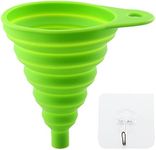 Ginojex Kitchen Funnels Silicone Collapsible with Self-Adhesive Hooks for Filling Bottles Liquid Water Powder Oil Transfer