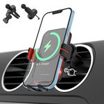 SooPii Wireless Car Charger Mount,15W Qi Fast Charging, Auto-Clamping,2 Air Vent Phone Holder Included, Compatible with lPhone15/14/13/12/11/XS/XR/X/8,Galaxy S21/S20/S10/S9/S8