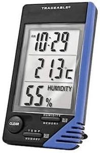 TRACEABLE - AO-90080-06 Traceable Thermometer with Clock, Humidity Monitor, and Calibration