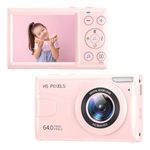 Digital Camera,4K Kids Camera for Photography,64MP Compact Vlogging Camera,18X Zoom Cheap Digital Camera,Auto Focus Point and Shoot Digital Cameras with 32G TF Card,Gift for Students Teens-Pink