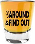 LitGifts Eff Around And Find Out Shot Glass - Cute Shot Glasses for Women or Men - Funny Shot Glasses for Adults - Fun Birthday Gifts for Him or Her - 1.75 Ounce Glass Shot Glass