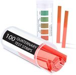 100 Count Quaternary Test Strips for Restaurant Supplies, Bulk Easy to Read Water Test Strips, Quick Result Quaternary Test Kit for Pools, Restaurants, Food Service